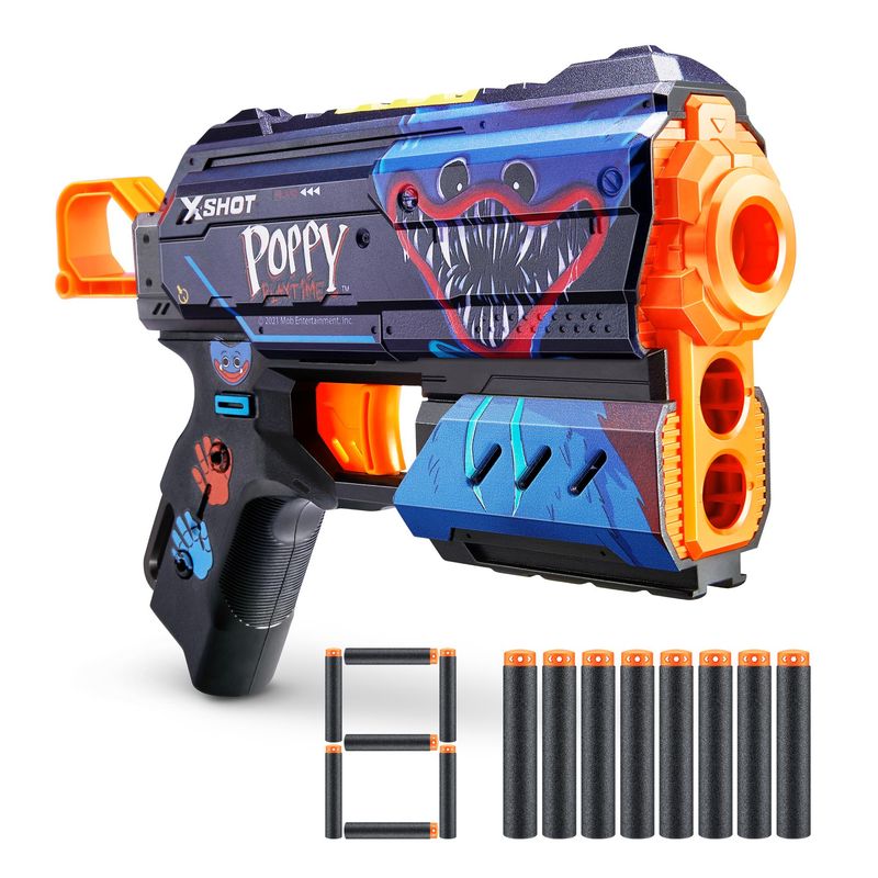 X SHOT - Lanzador De Dardos Xshot Flux Poppy - Jumpscare 8 Dardos