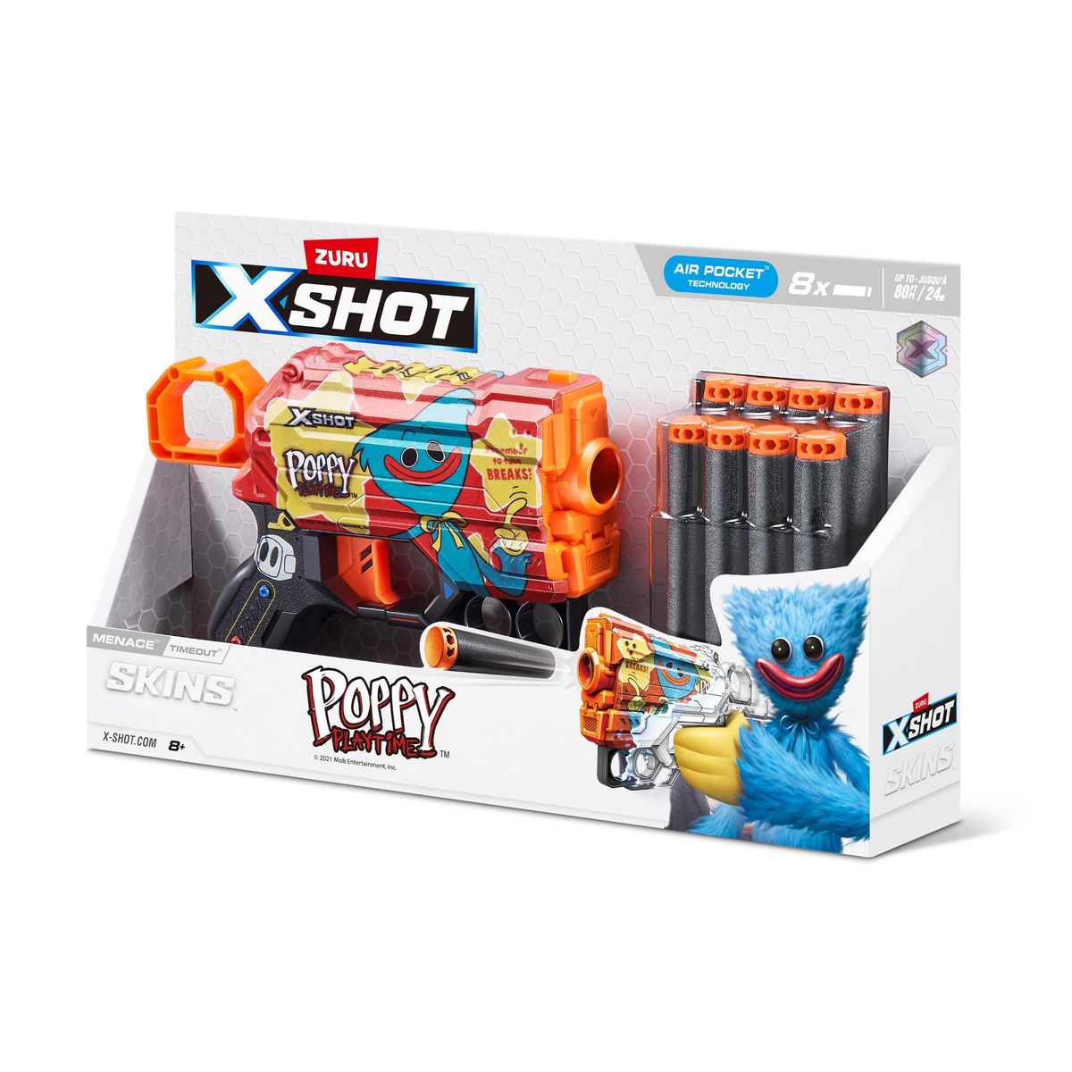 X SHOT - Lanzador De Dardos Xshot Menace Poppy - Timeout 8 Dardos