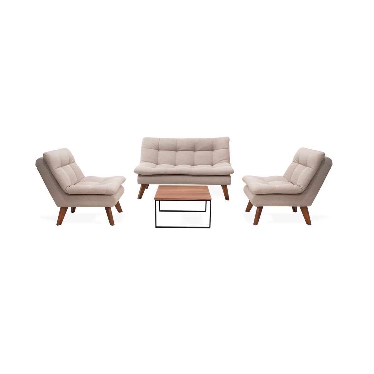 VENECIA - Sala Toulouse en Tela Beige con Mesa de Centro_.