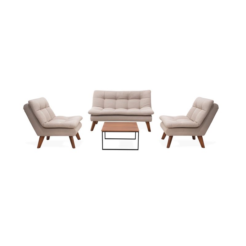 VENECIA - Sala Toulouse en Tela Beige con Mesa de Centro