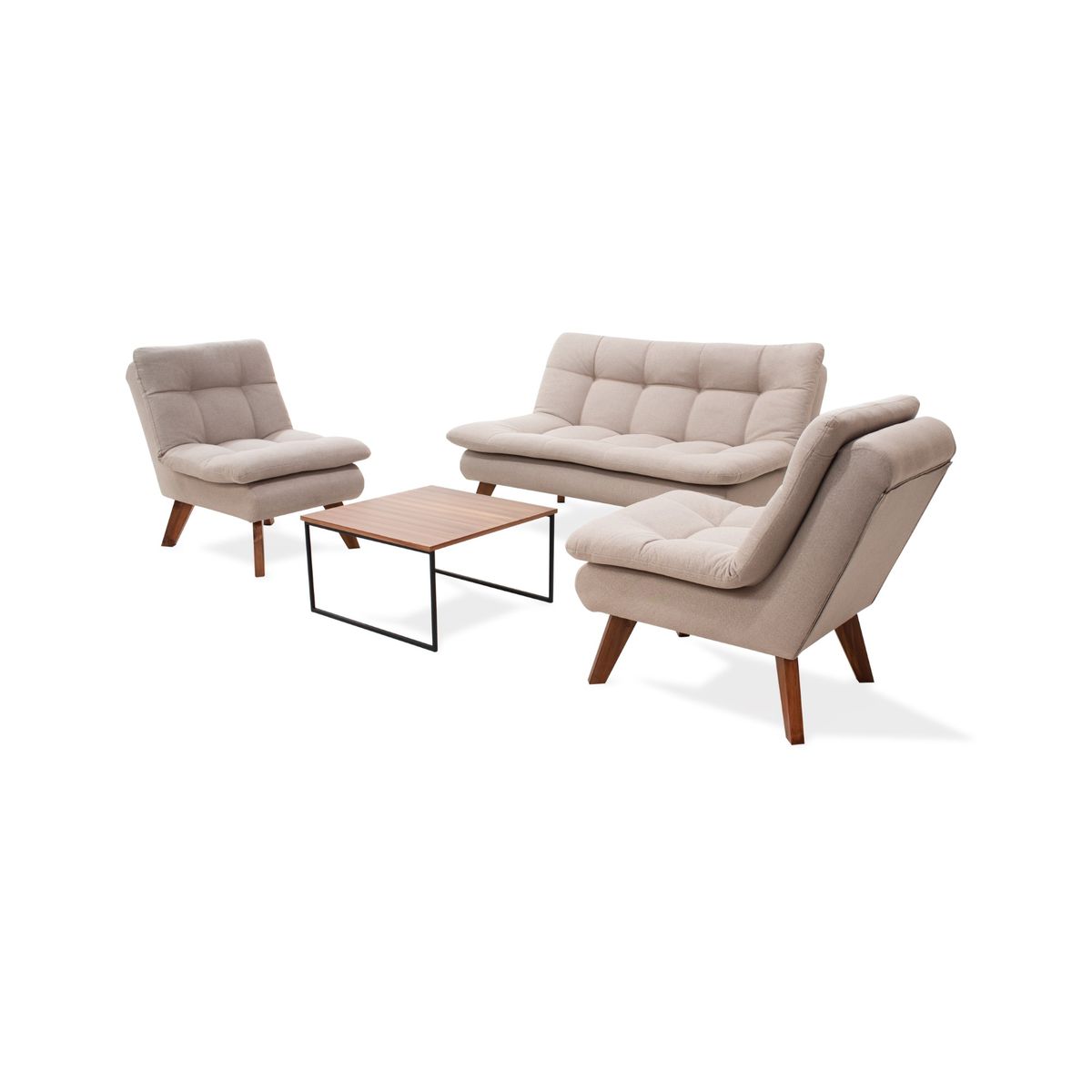 VENECIA - Sala Toulouse en Tela Beige con Mesa de Centro_.