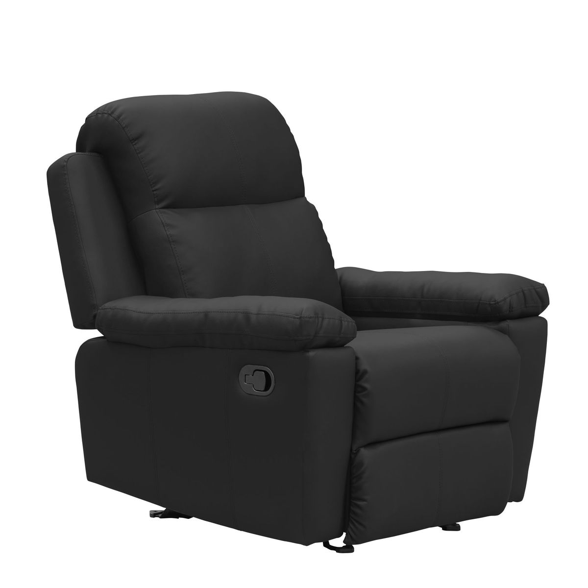 ELITE LIVING - SILLA RECLINABLE MARSELLA 1P MECEDORA CUERO SINTETICO NEGRO