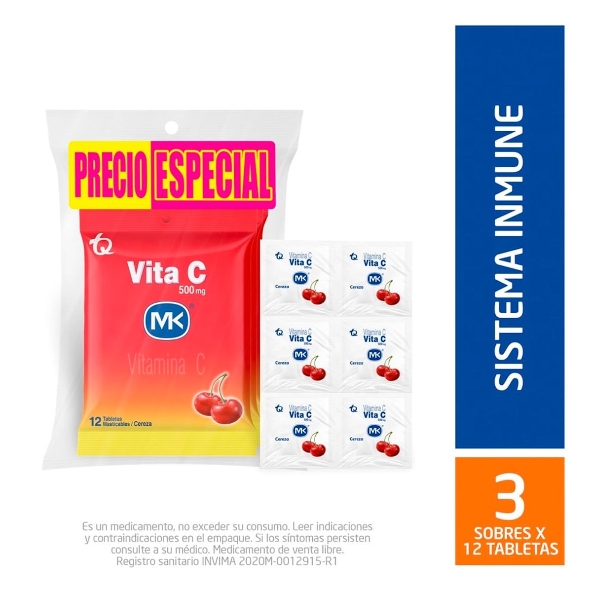 MK - Oferta Vita C Mk 500Mg X 12Tabletas Pague 2 Lleve 3