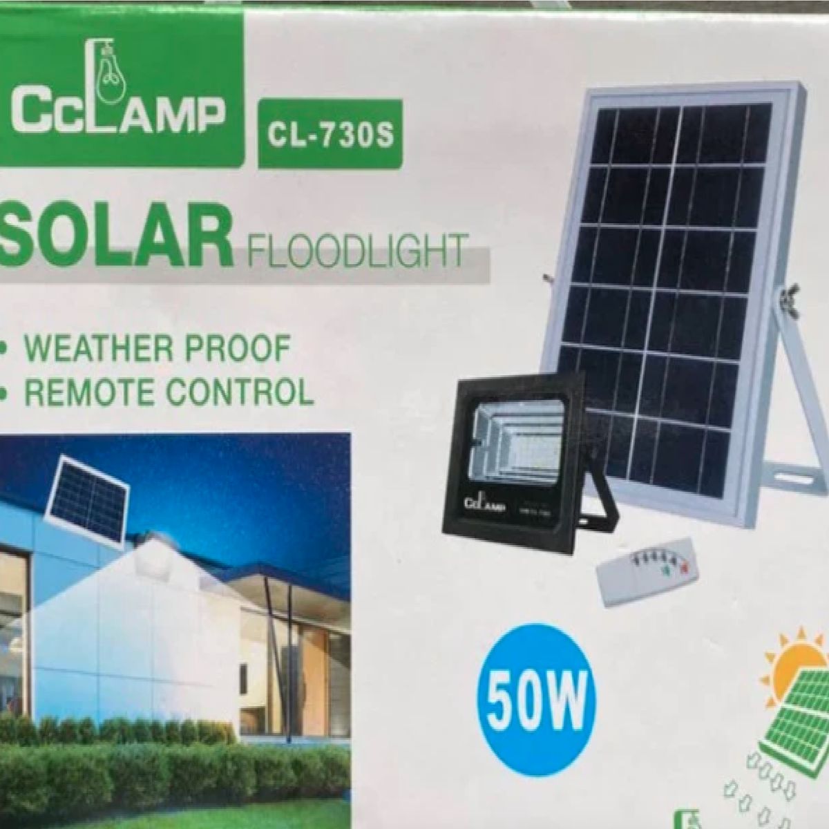 GENERICO - REFLECTOR LED CL-730S  50 W SOLAR LUZ BLANCA CON CONTROL