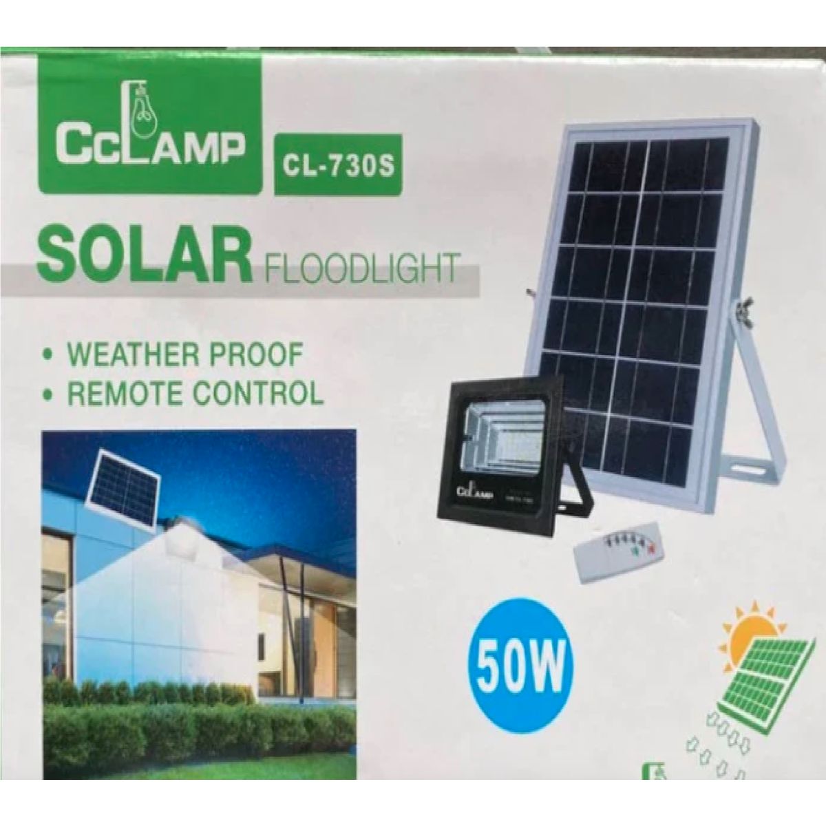 GENERICO - REFLECTOR LED CL-730S  50 W SOLAR LUZ BLANCA CON CONTROL