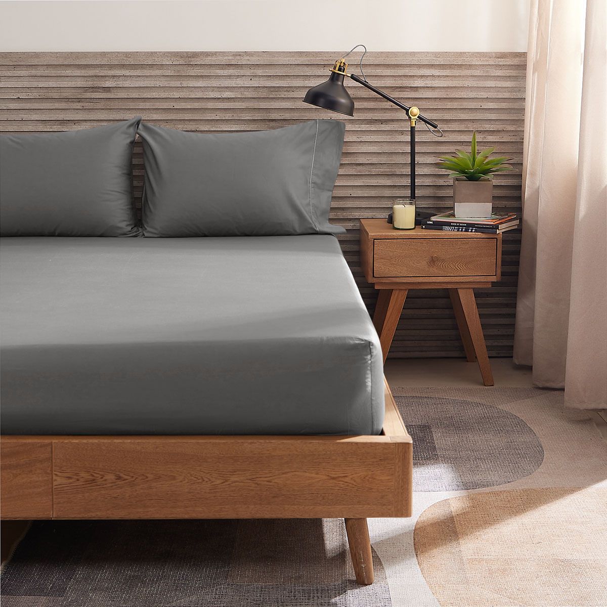 DISTRIHOGAR - Set Sábana Ajustable Más Fundas 400 hilos Algodón King