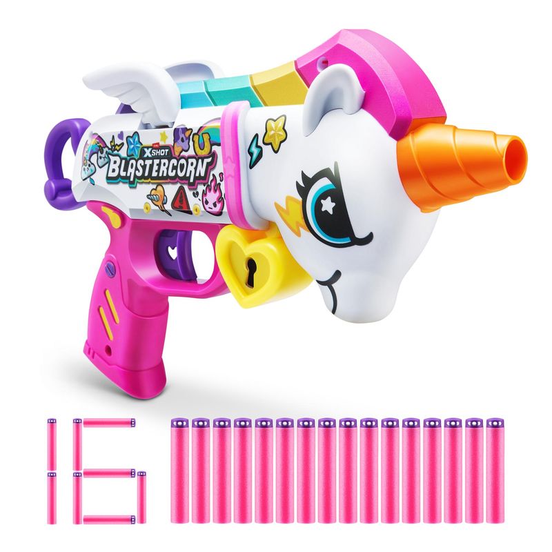 X SHOT - Lanzador De Dardos Xshot Skins Unicornio 16 Dardos
