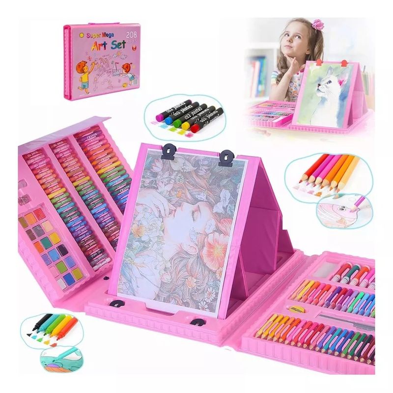 GENERICO - Set De Arte Niños Portátil 208 Piezas Crayones Rotuladores