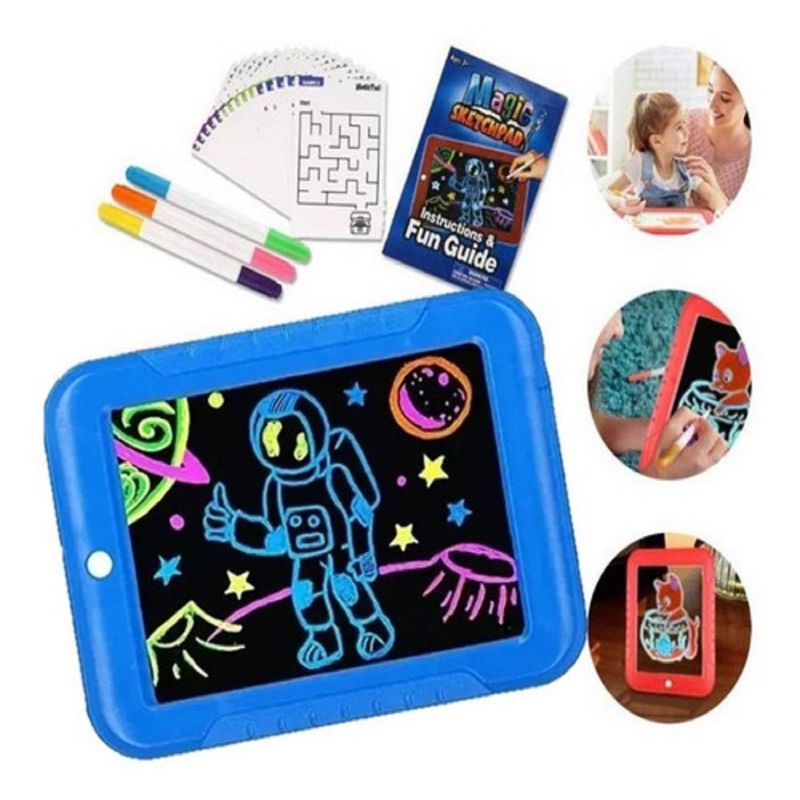GENERICO - Tablero Luz Led Luminoso Dibujo Juguete Niños + 3 Marcadores