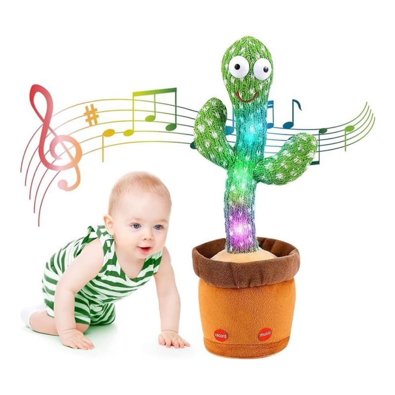 GENERICO - Juguete Peluche Muñeco Cactus Bailarín Imita Voz Recargable