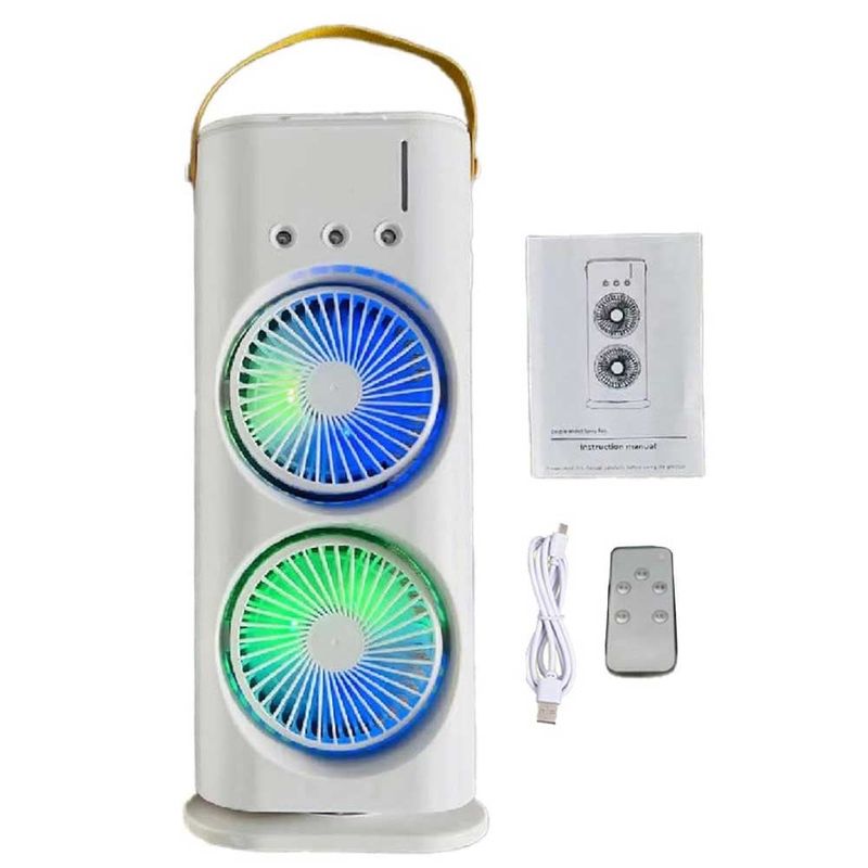ONE PIXEL - Aire Ventilador Doble Cabezal Recargable Luz LED Con Control