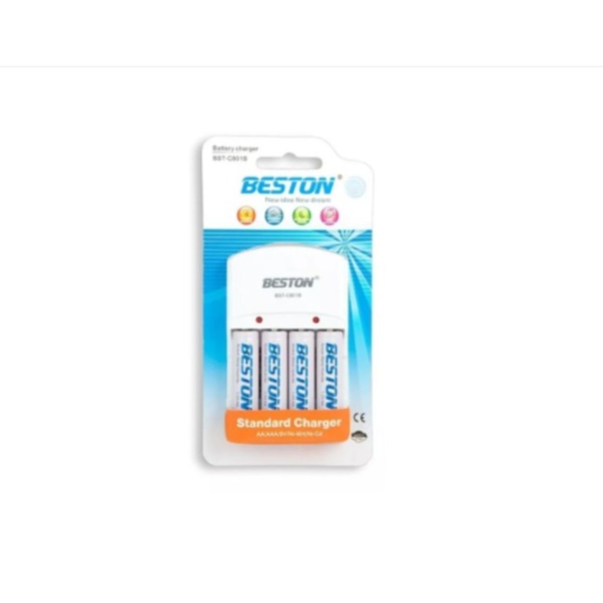 BESTON - Cargador + 4 Pilas 2700 Mah + 4 Pilas 2100 Mah Marca Beston