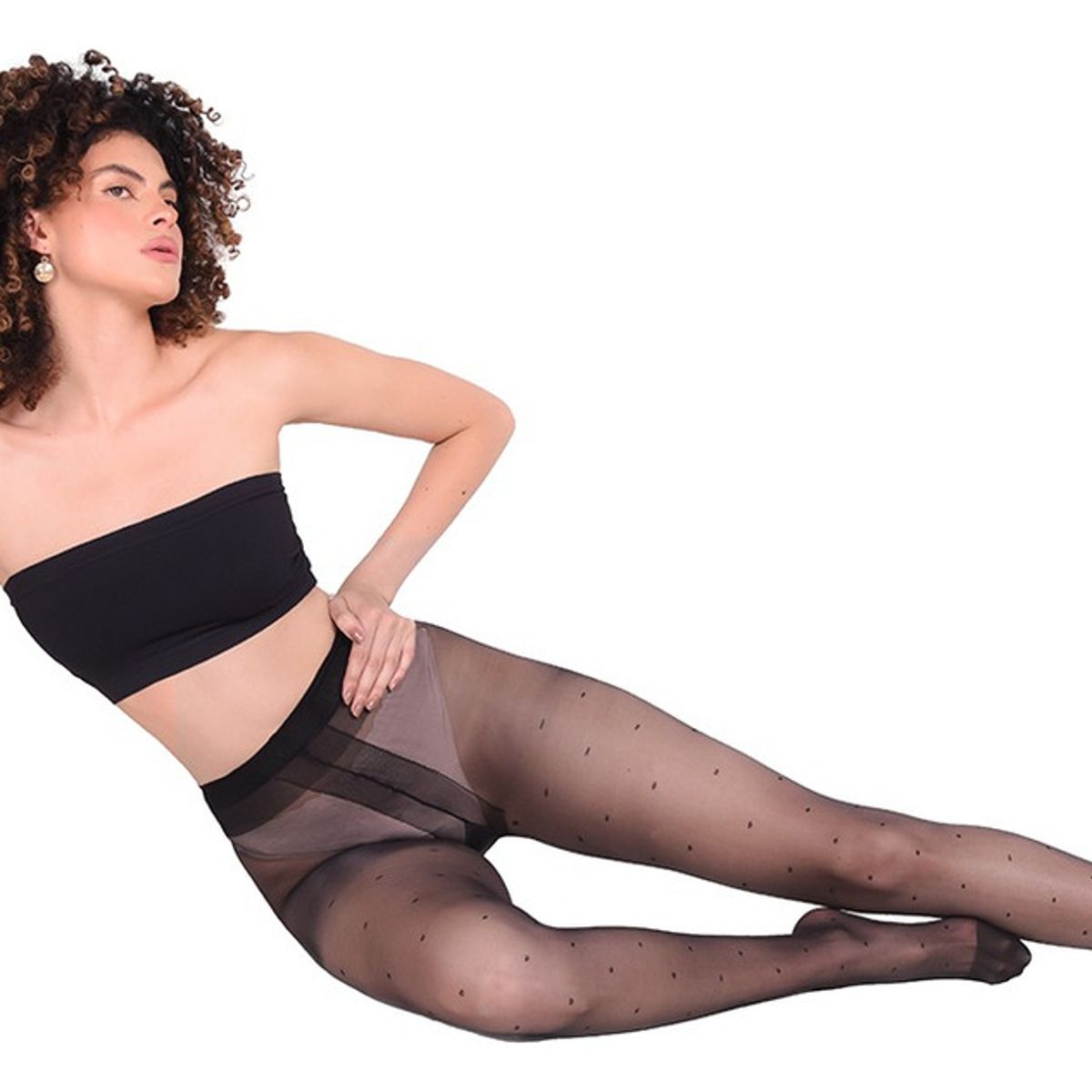 RITCHI - Media Velada Ritchi para Mujer Diseño en Puntos Alta Transparencia