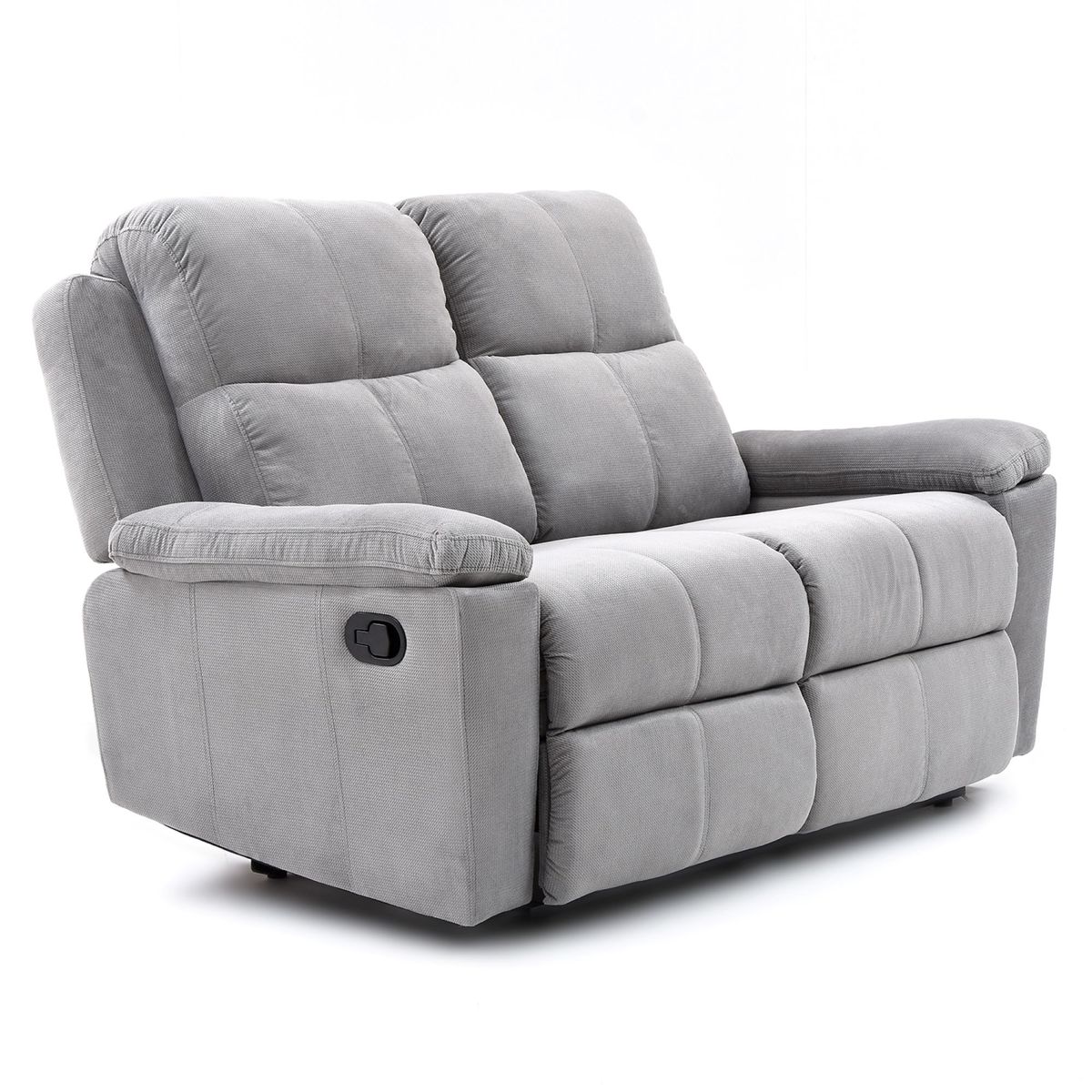 ELITE LIVING - SOFA RECLINABLE MARSELLA 2P ESTATICO MICROFIBRA GRIS CLARO