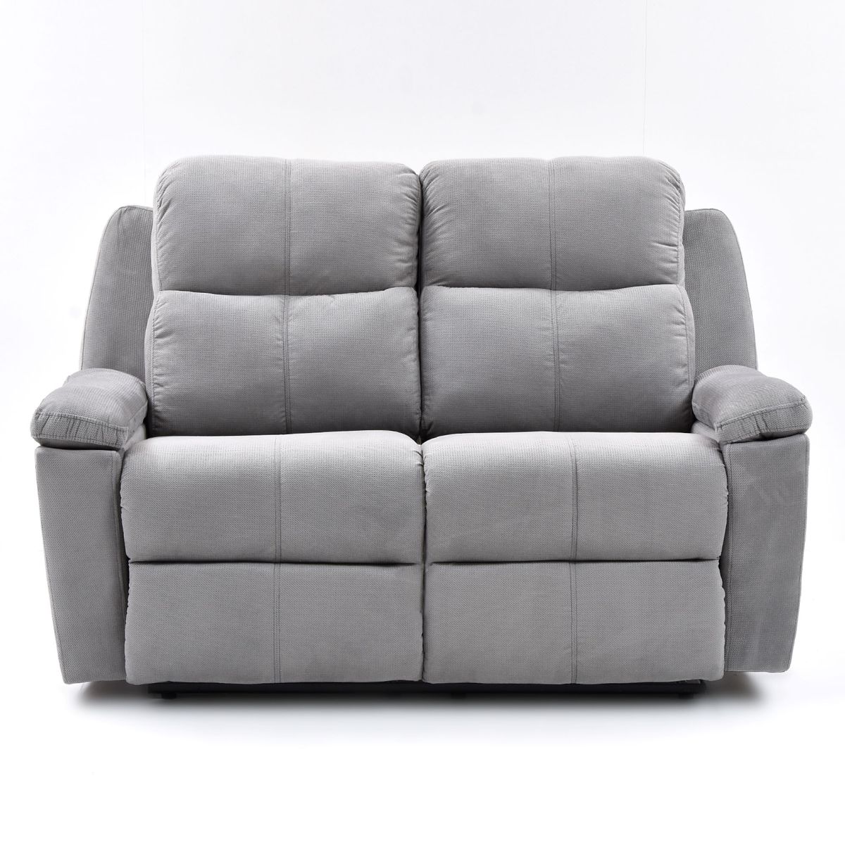 ELITE LIVING - SOFA RECLINABLE MARSELLA 2P ESTATICO MICROFIBRA GRIS CLARO