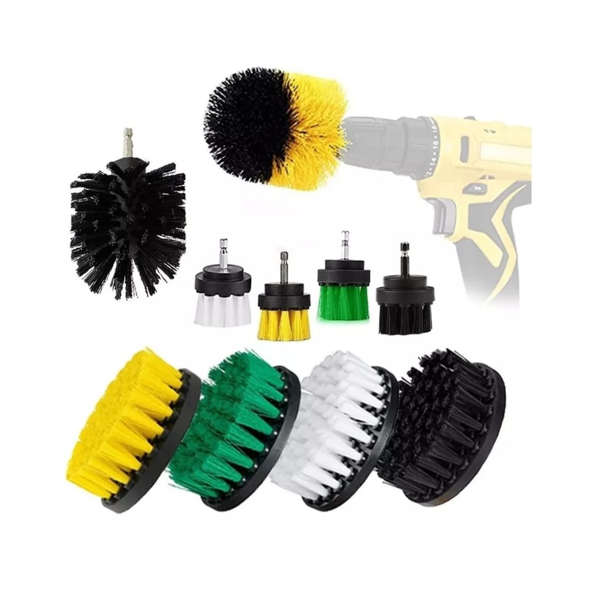 KIDSHOP - Cepillos De Limpieza Para Taladro Set X10 Auto Hogar Tapiz