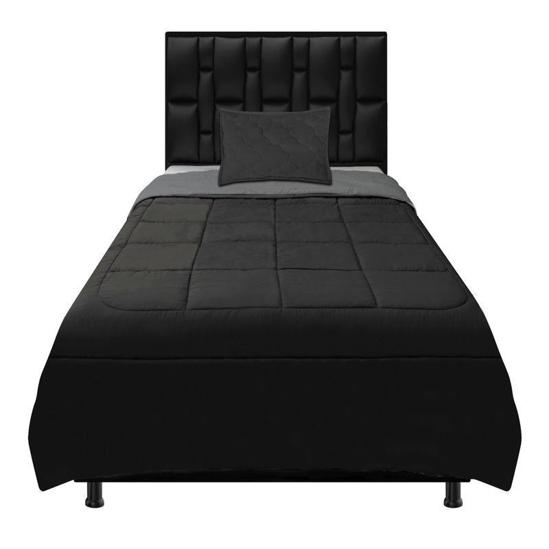 DORMILANDIA - Cubrelecho doble faz sencillo 100 gris-negro