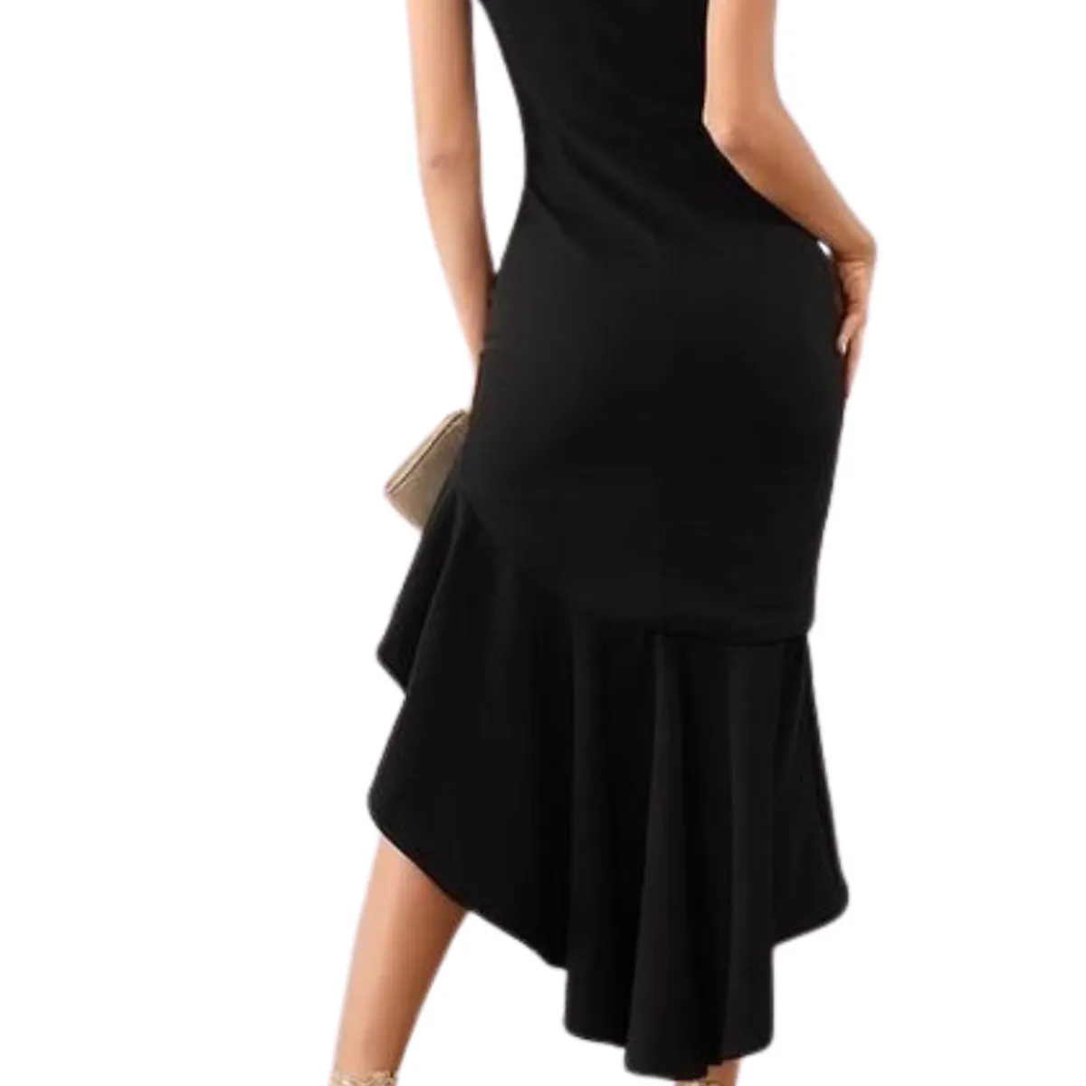 NEGRELI - VESTIDO FORMAL DE MUJER CON MOÑO EN EL HOMBRO FIESTAGRADUACION