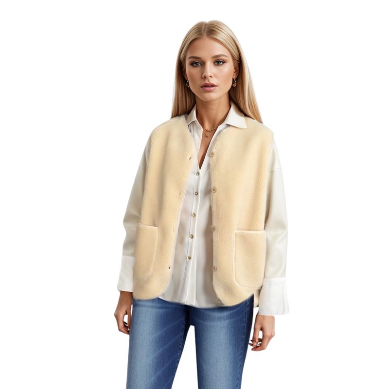 FRIOLENTA - Chaleco Ovejero Crema