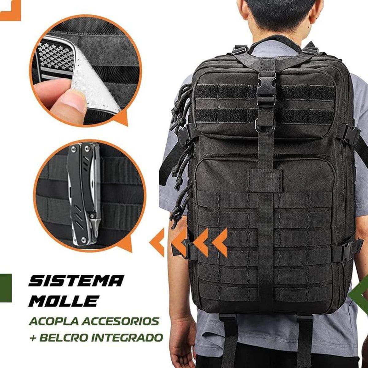 FITNICS - Mochila Táctica Militar Outdoor Pentagon 45L Impermeable
