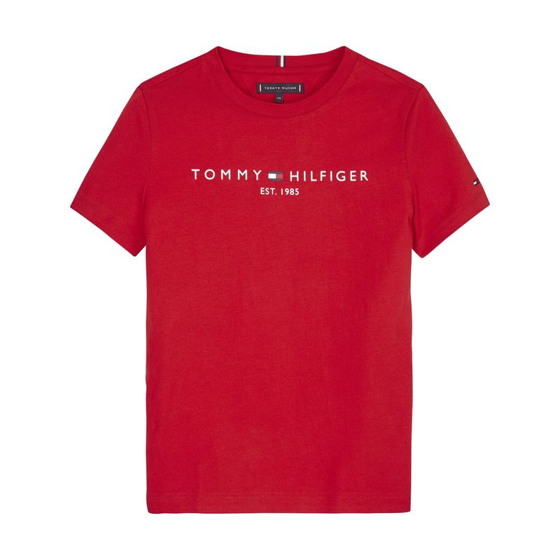 TOMMY HILFIGER - Camiseta Roja Essential De Algodón Orgánico Para Niño Tommy Hilfiger