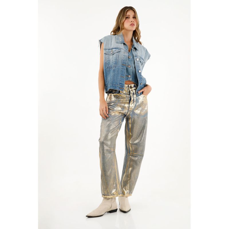 TENNIS - Chaleco azul con apliques brillantes para mujer