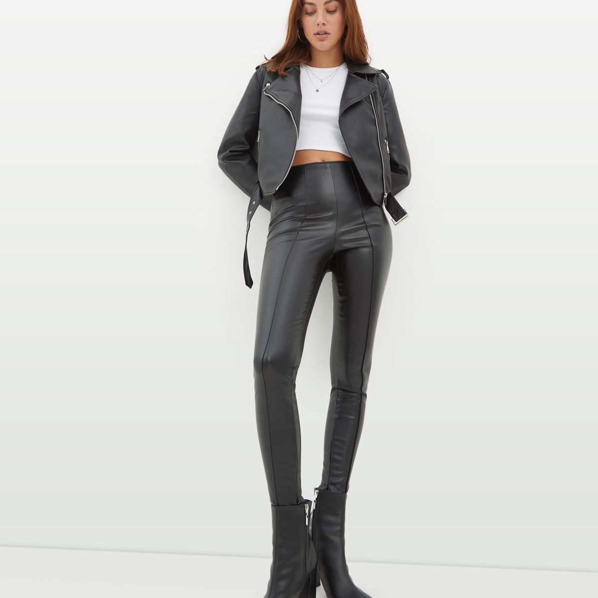 SEVEN SEVEN - Leggins En Pu  Para Mujer Negro Seven Seven