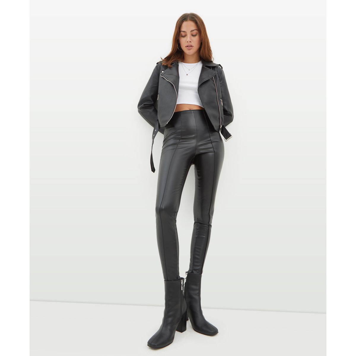 SEVEN SEVEN - Leggins En Pu  Para Mujer Negro Seven Seven