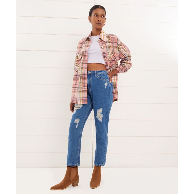SEVEN SEVEN - Jean Para Mujer Straight Color Azul Medio Marca Seven Seven #28160703