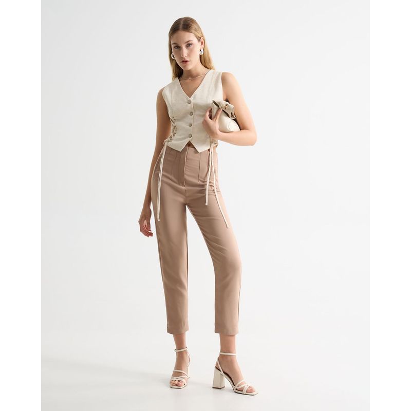 SEVEN SEVEN - Pantalon Mujer Seven   Café Poliéster 28071625-8943