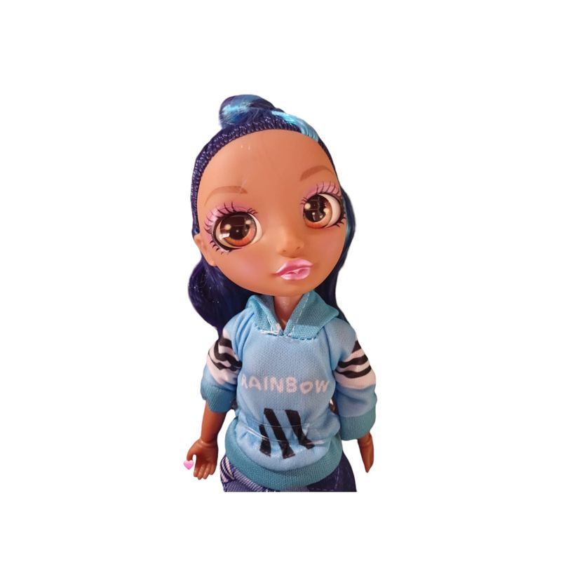 INFANTILES CAJUROMIX - Muñeca Moda Rainbon Higo Conjunto Azul