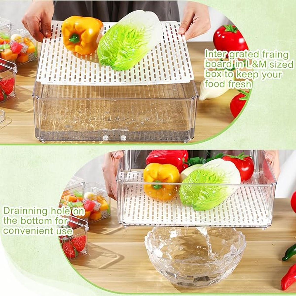 GENERICO - Juego De 10 Organizadores De Nevera Con Tapa