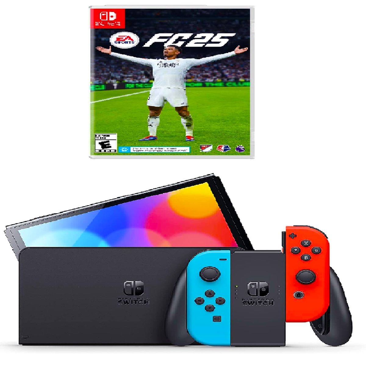 NINTENDO SWITCH - Consola Nintendo Switch Oled Neon+Fc 25+Vidrio