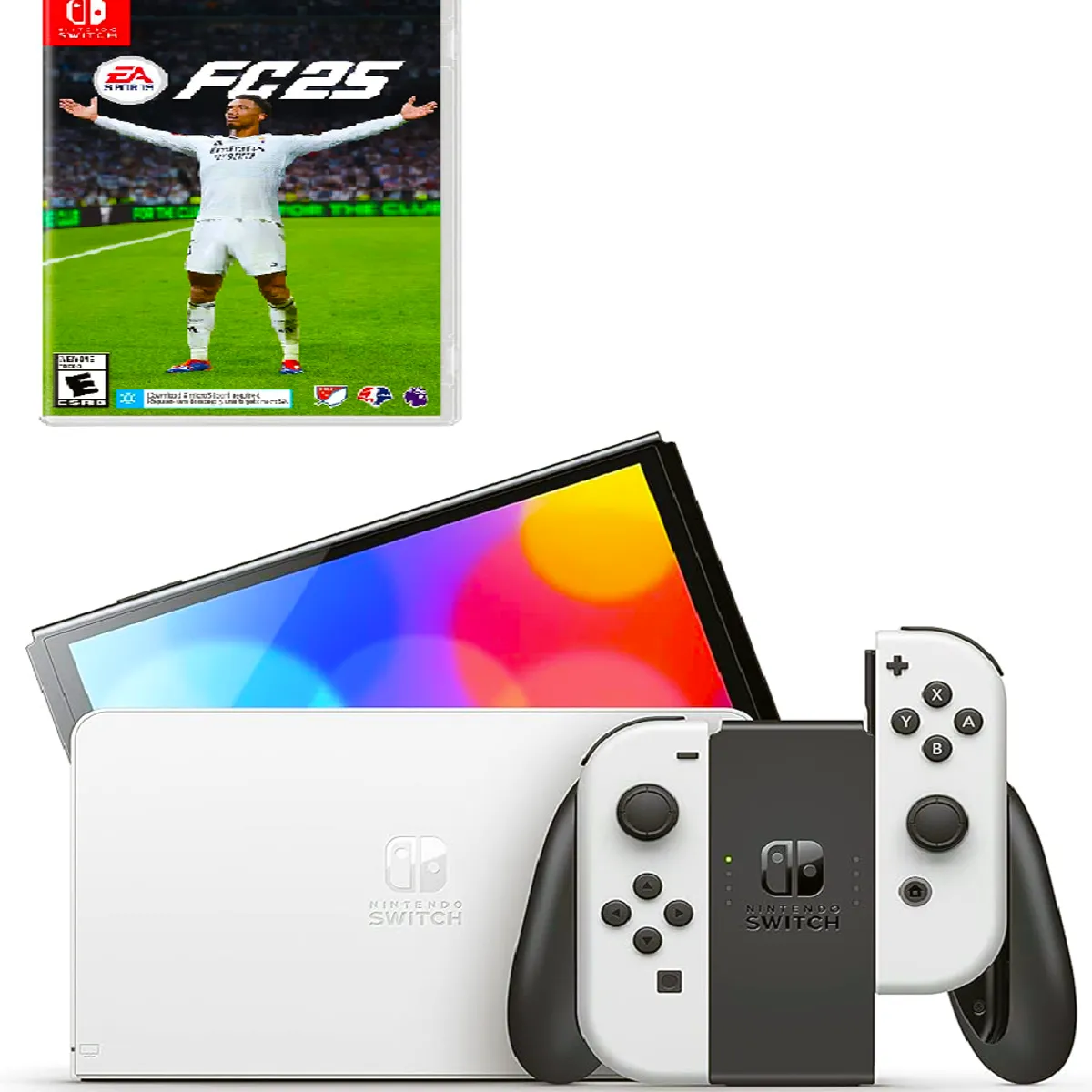 NINTENDO SWITCH - Consola Nintendo Switch Oled Blanca+Fc 25+Vidrio