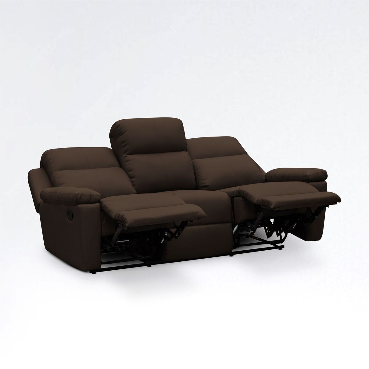 ELITE LIVING - SOFA RECLINABLE MARSELLA 3P ESTATICO CUERO SINTETICO CHOCOLATE