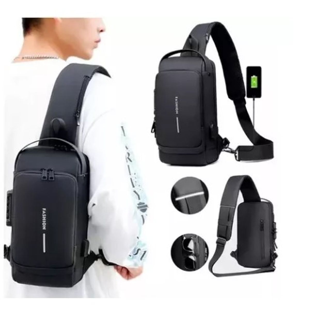 GENERICO - Morral Antirrobo Con Puerto Usb Impermeable_.
