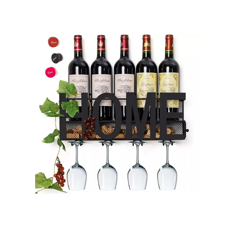 GENERICO - Estantería De Metal Para Botellas Y Copas De Vino De Soduku