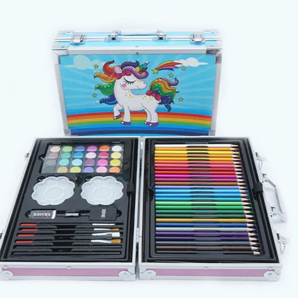 GENERICO - Set Arte Maleta Metalico 145 Piezas Profesional Dibujo