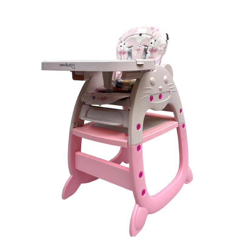 MAXIBABY - Silla Comedor Tipo Escritorio 2en1 Con Juguete Para Bebe