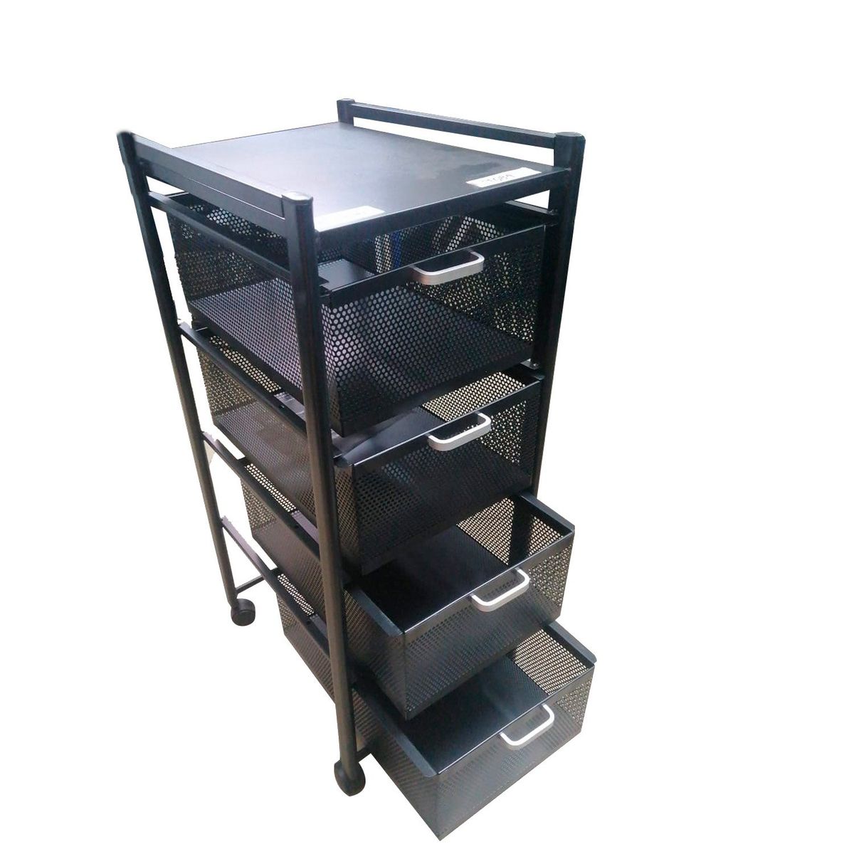 GENERICO - Organizador Metalico De 4 Cajones Con Ruedas