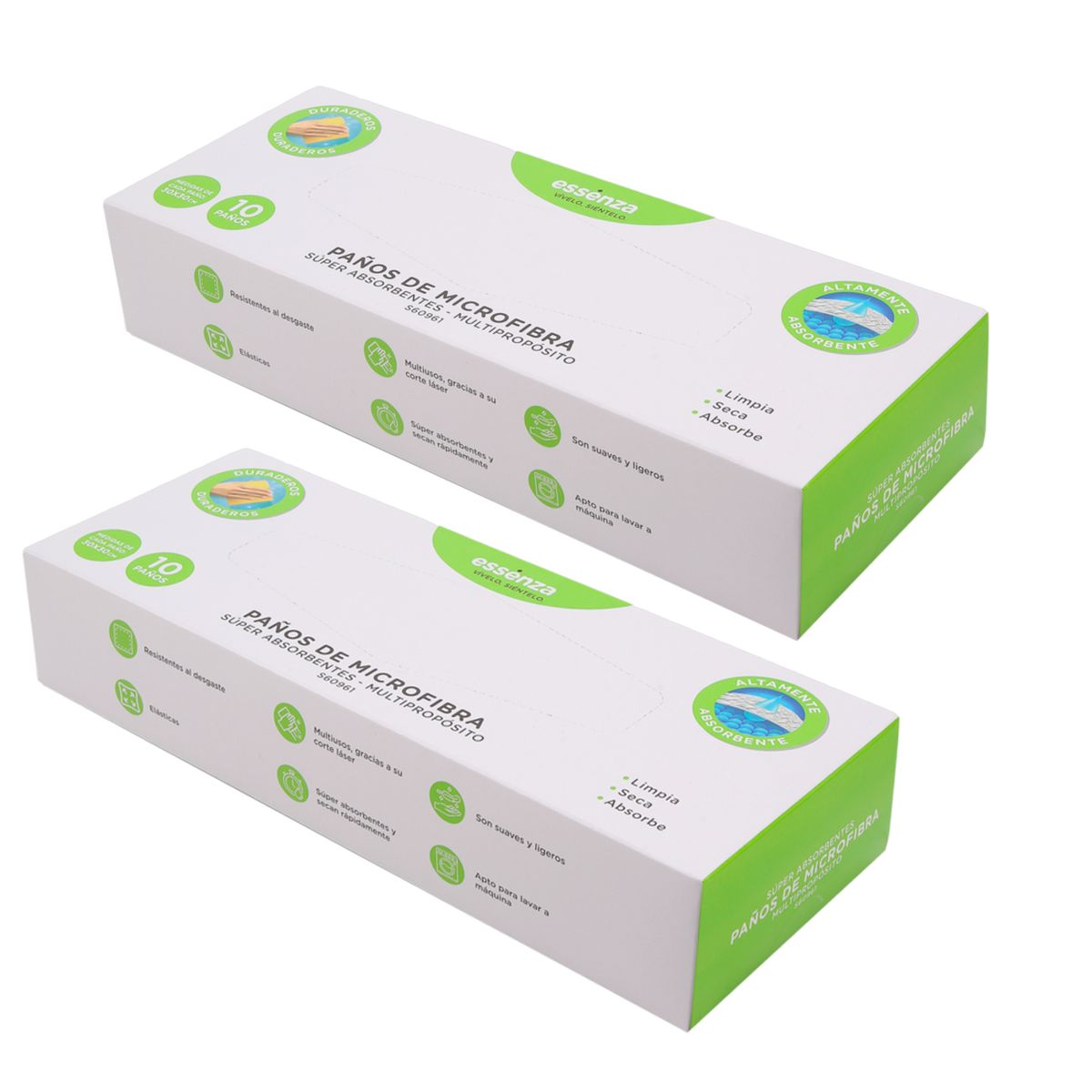 ESSENZA - Set 2 Cajas Paños De Microfibra Essenza X 10 Und 30 X 30 Cm