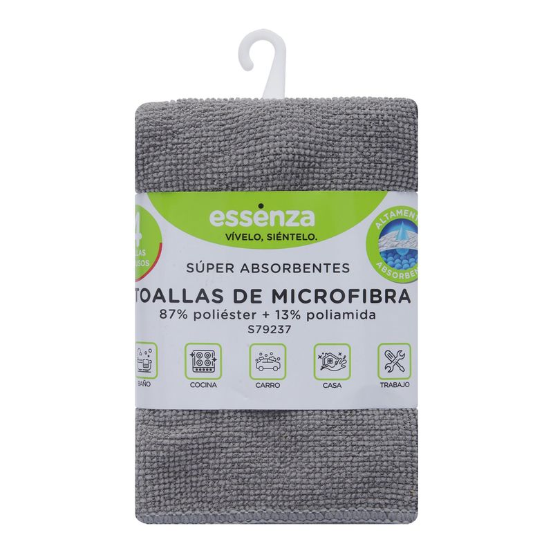 ESSENZA - Set 4 Paños De Microfibra Multicolor Essenza Poliamida