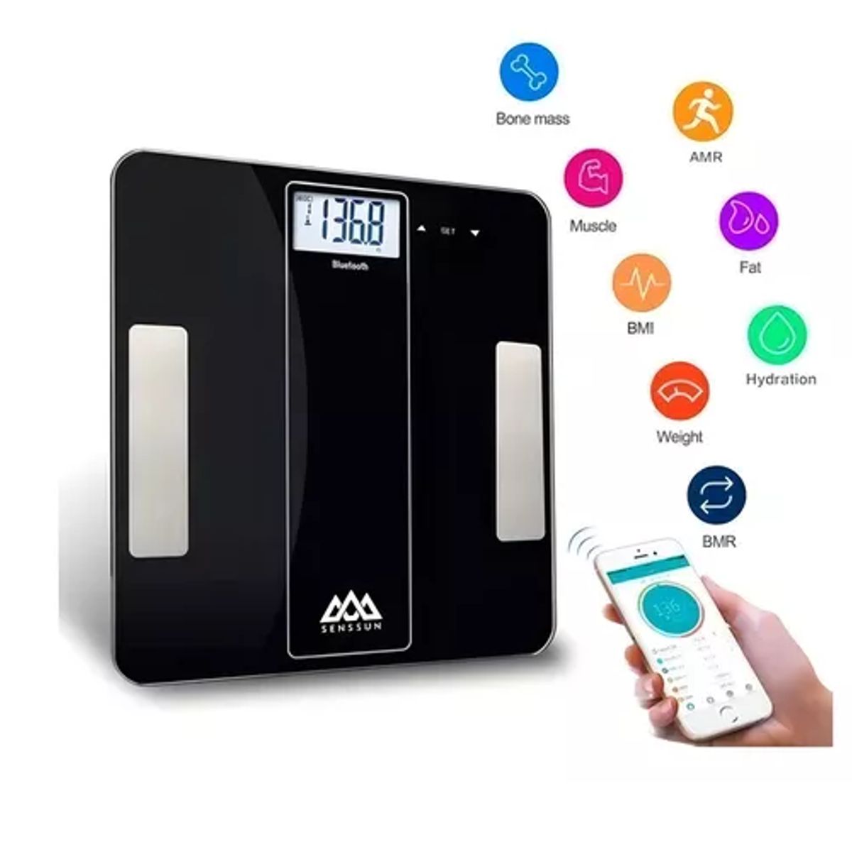 SKY - Báscula Digital Body Fat Bluetooth Sky con Análisis de Composición Corporal Sky