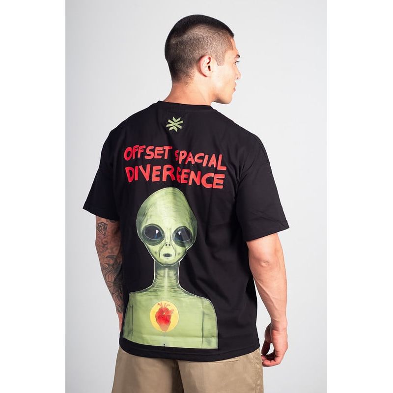 HAKISTORM - Camiseta oversized HAKISTORM 100% algodón T-Shirt Alien Blck