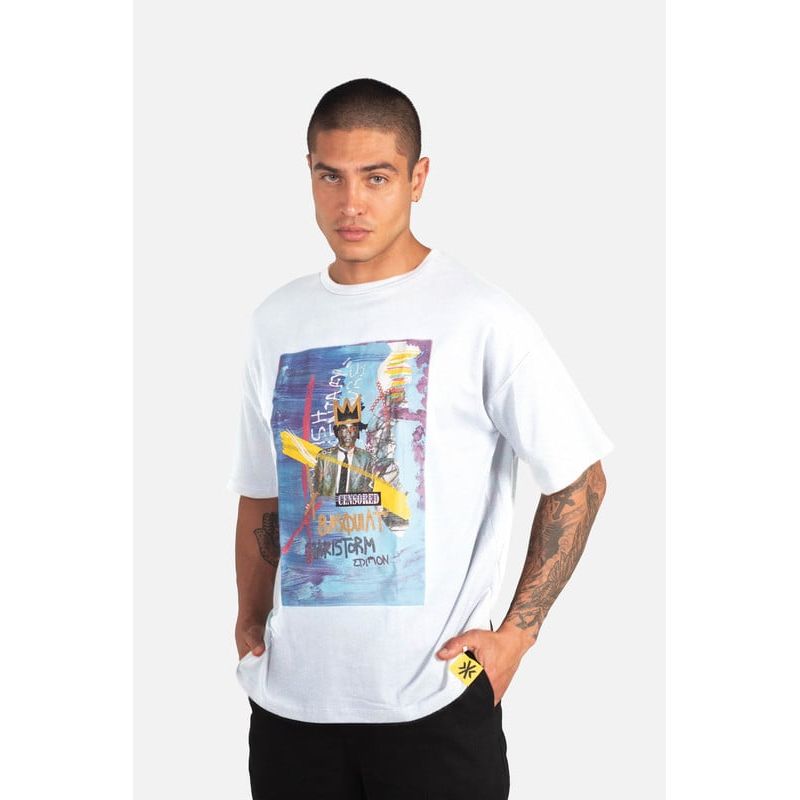 HAKISTORM - Camiseta oversized HAKISTORM 100% algodón T-shirt King White