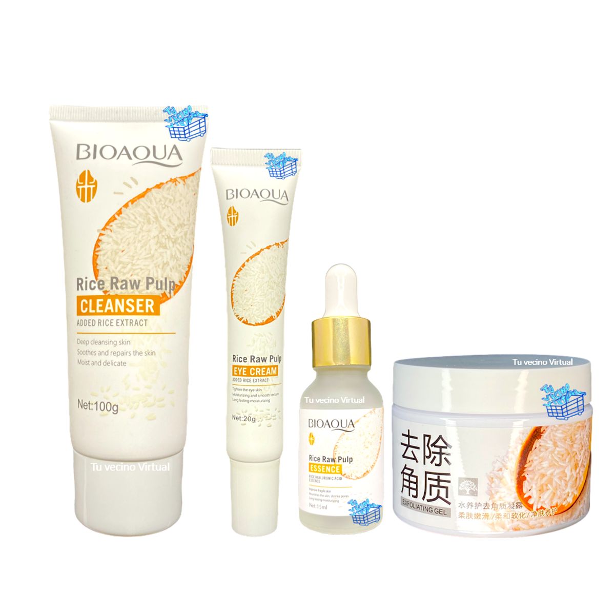 BIOAQUA - Jabon Bioaqua Arroz Kit X 4