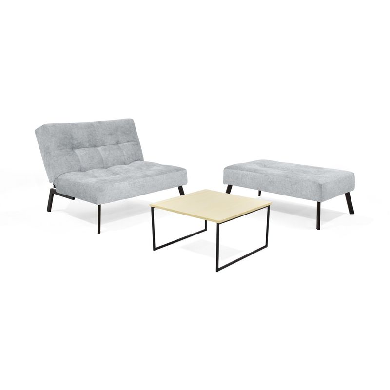 VENECIA - Sala con Sofá Reclinable 2 Puestos + Puff y Mesa de Centro Toulouse