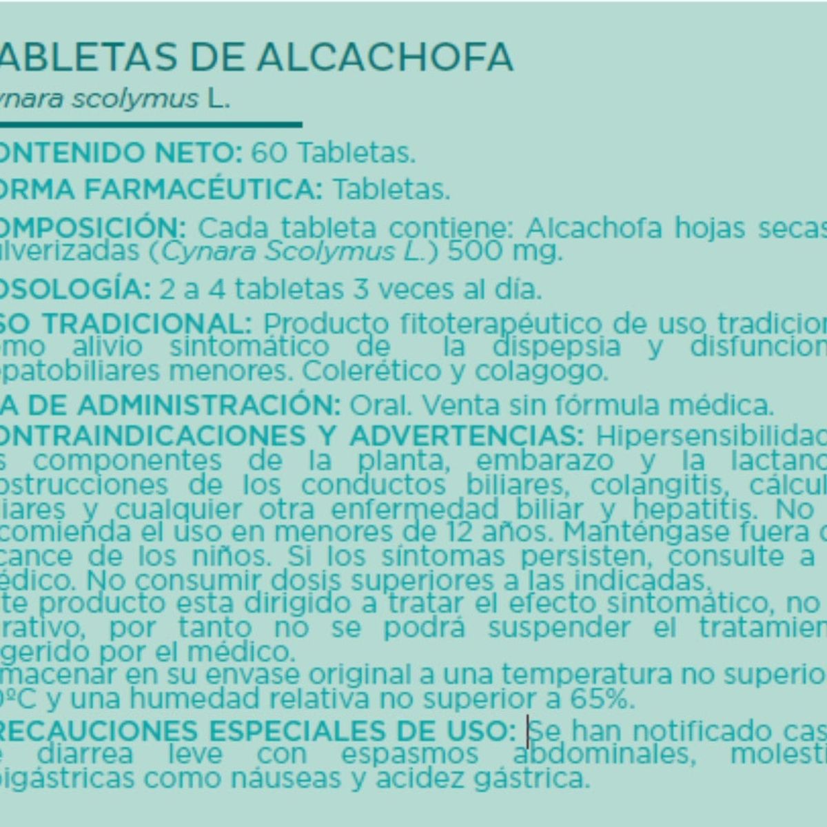 GENERICO - Alcachofa Haka 500mg X 60 Tabletas