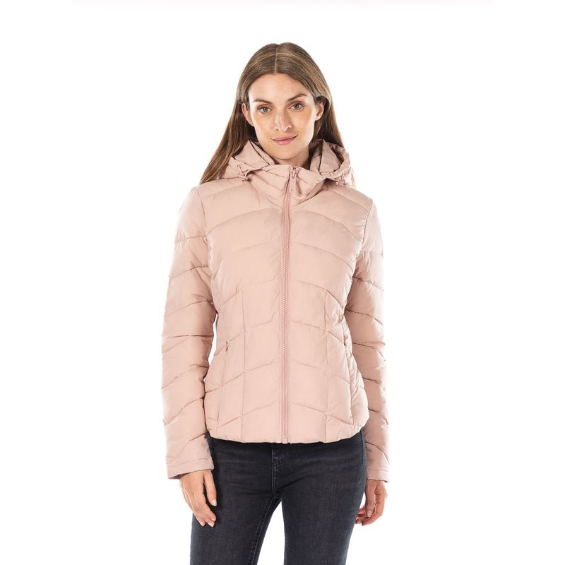 CALVIN KLEIN - Chaqueta Rosa Acolchada Con Gorro Para Mujer Calvin Klein