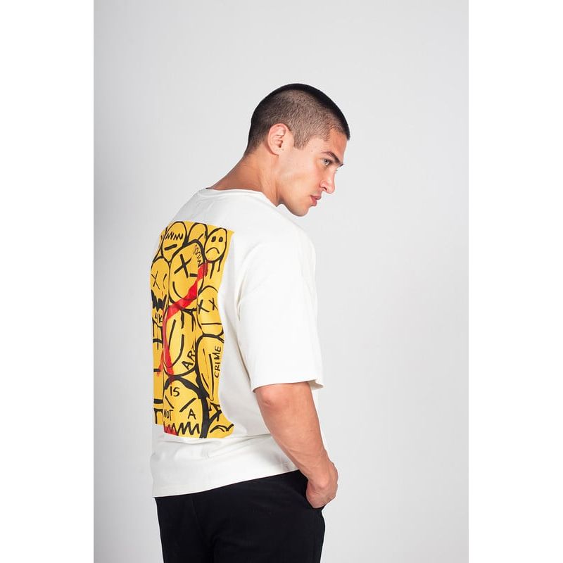 HAKISTORM - Camiseta oversized HAKISTORM 100% algodón Emojis Bone